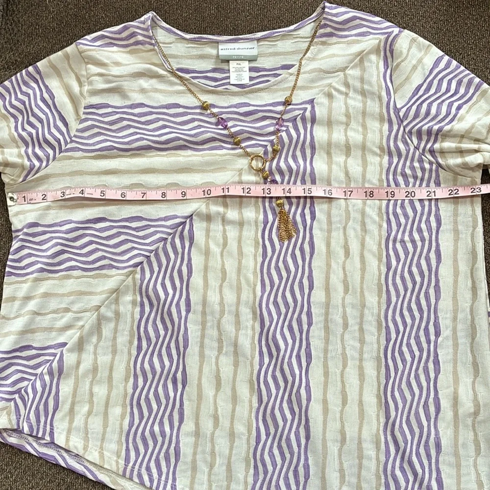 Alfred Dunner Women's Garden Party Spliced Stripe Texture Top size PXL - Picture 7 of 12